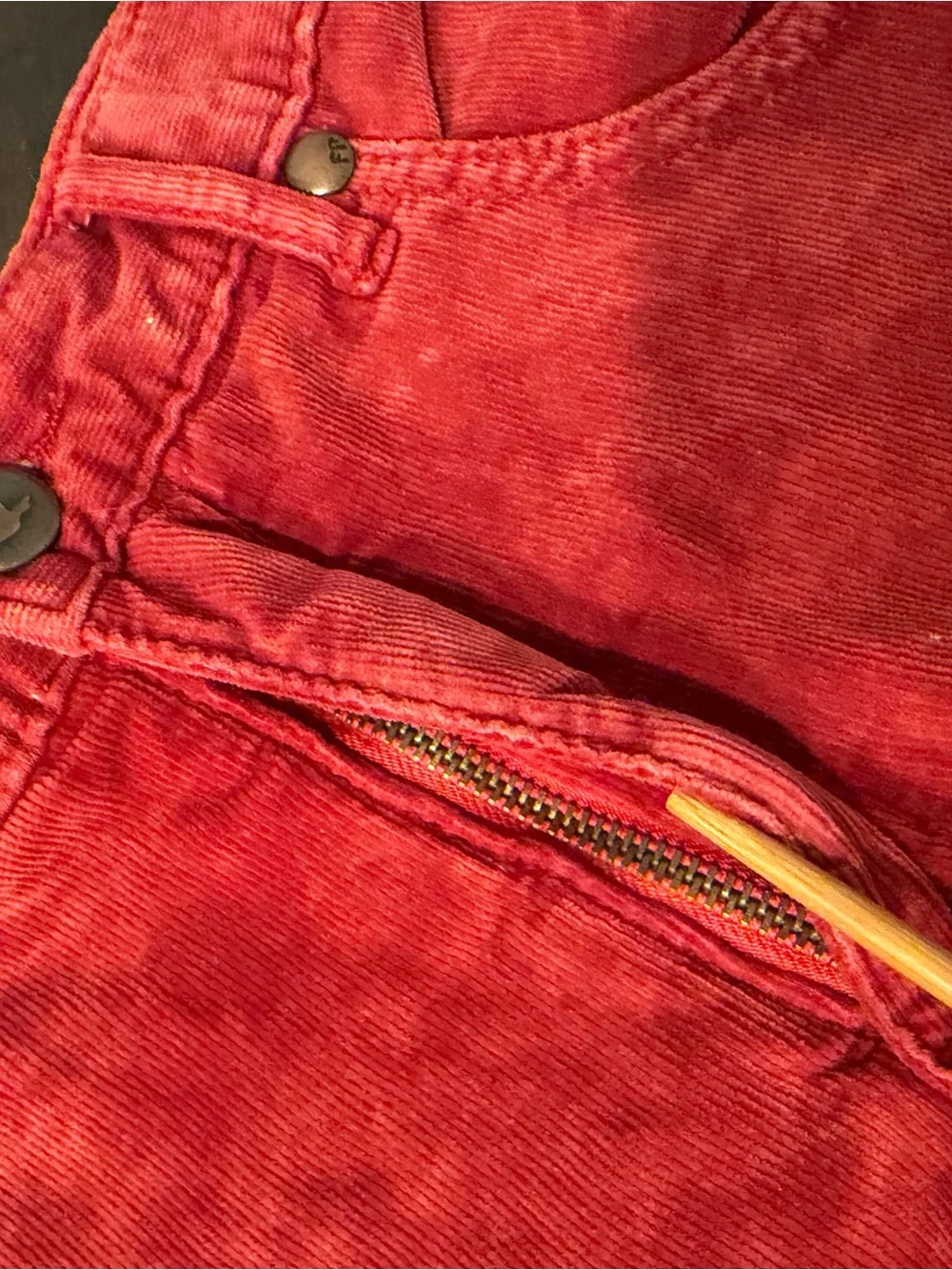 Free People Red Frayed Hem Shorts